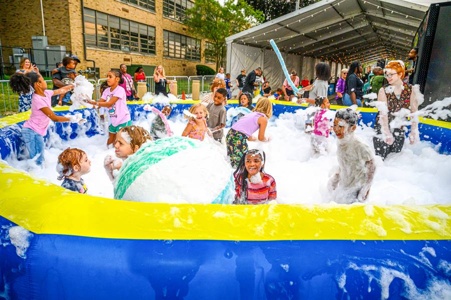 Let's Play Mobile Gaming's foam pit.